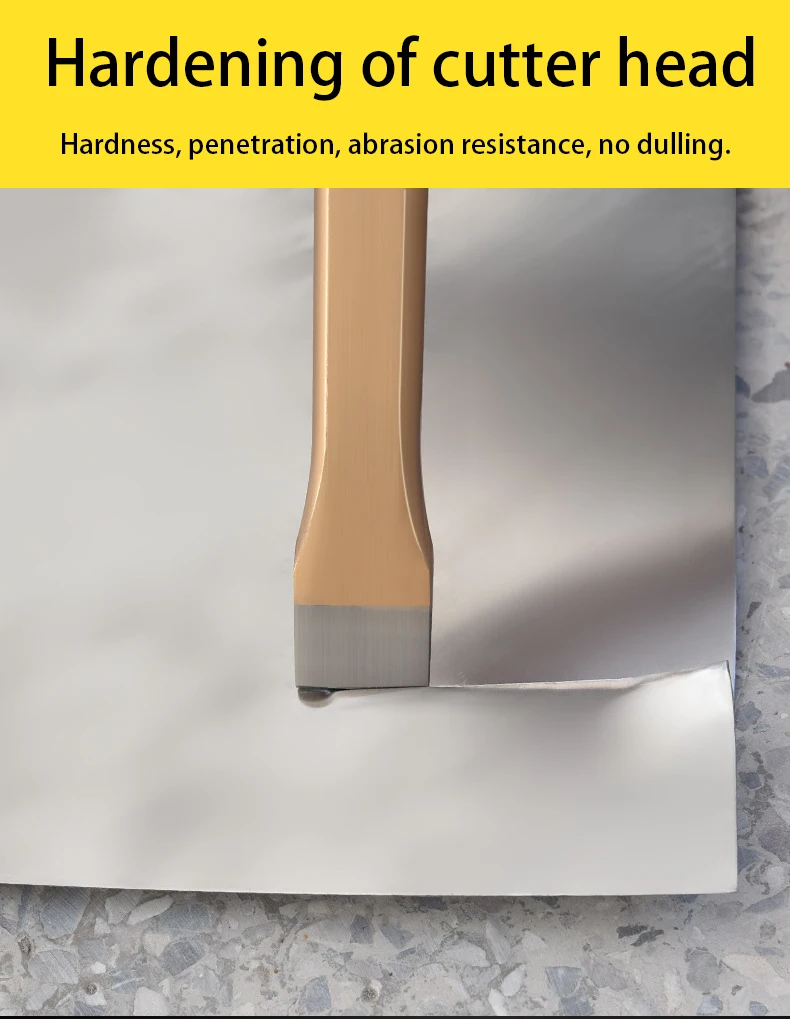 Description Picture 5 of itemFlat Head Pointed Chisel Stonemason Chisel Hand Guard Chisel Carving Knife Tungsten Alloy Steel Stone Breaking Tool Hand Tools