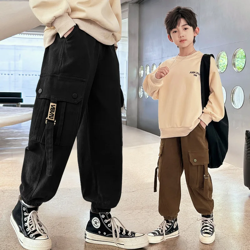 Boys Khaki Cargo Trousers | New Look