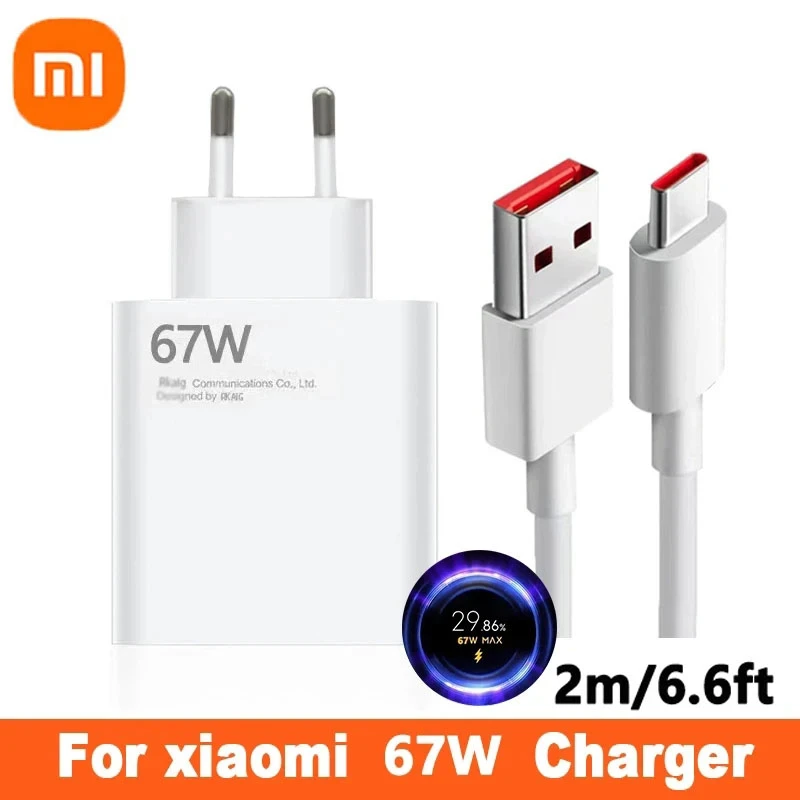 Caricatore Xiaomi Originale 67W Turbo Con USB-C Per Redmi Note Pro K60 CIVI 2
