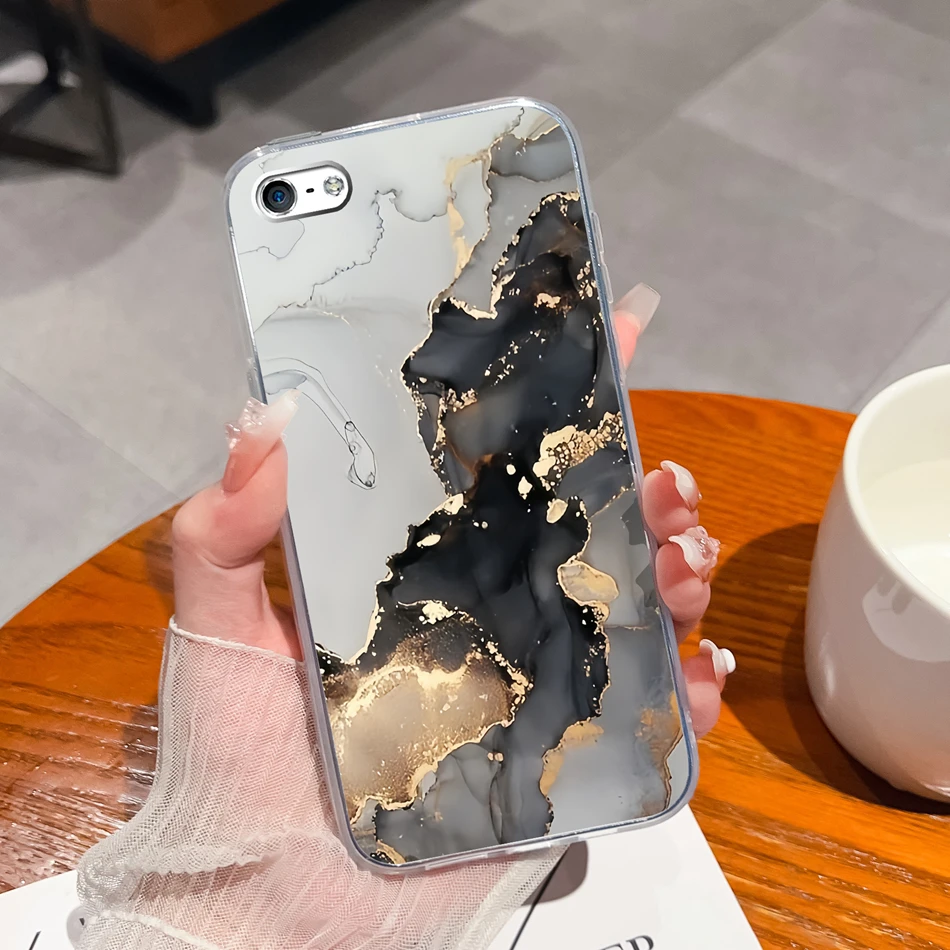 Elegant Ink Painting Soft Clear Silicone Phone Case - Premium Back Cover