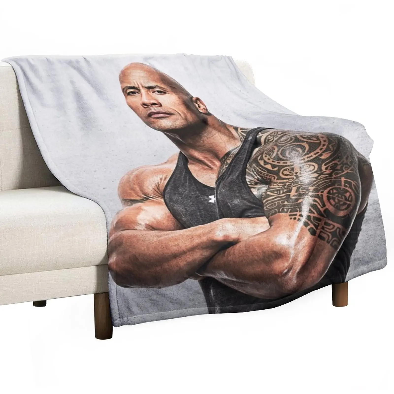 

Wallpaper DwayneJohnson Art Throw Blanket Softest Decorative Sofas Soft Blankets