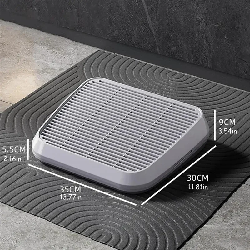 AAAN-추적 방지 트래퍼 트레이 고양이 화장실 스텝 고양이 모래 캐쳐 램프 박스 필터 기능 포함 미끄럼 방지 이중 레이어 디자인