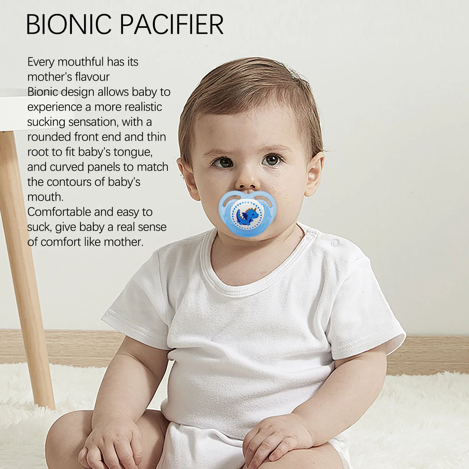 0-3 years old baby newborn cartoon silicone pacifier kitten dinosaur animal Breathable with dust cover