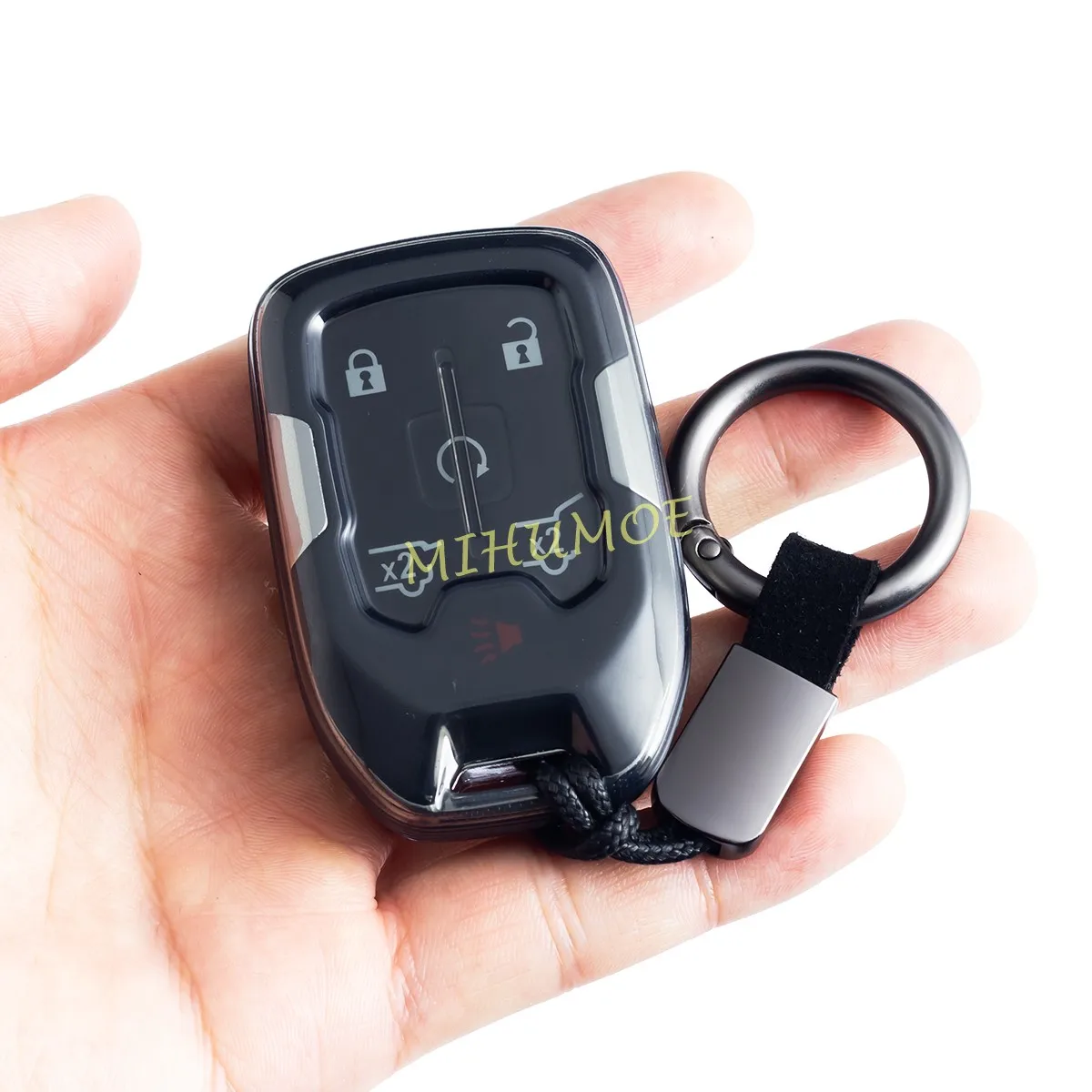 Sleek Black Transparent Key Fob Cover Holder with Premium Design - Automotive Accessories
