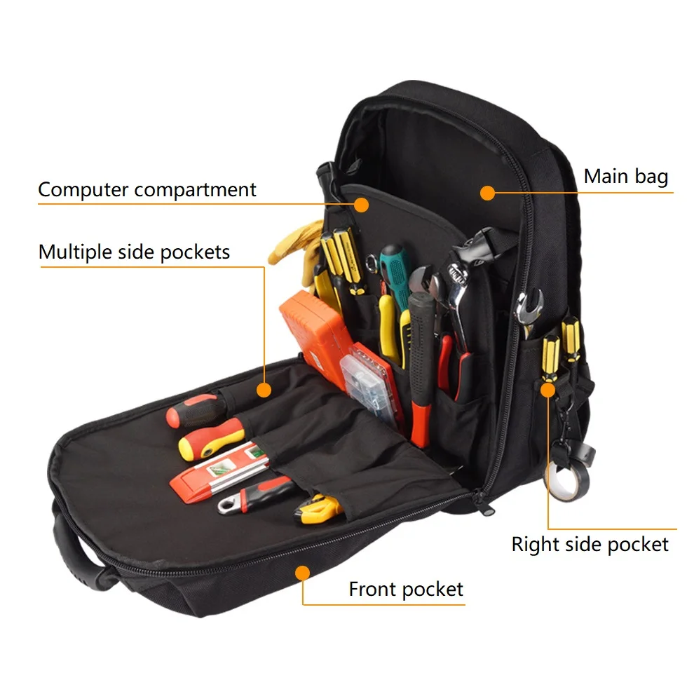 Bolsa de herramientas para ordenador portátil para hombre, mochila de  hombro para electricista profesional, organizador de almacenamiento de  reparación multifunción para la escuela - AliExpress