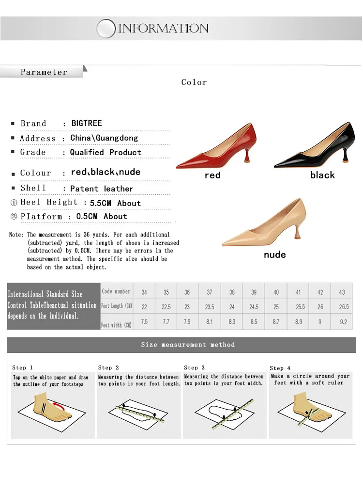 Shoes Women 5.5cm Heels Patent Leather Women Pumps Occupational OL Office Shoes Fashion Kitten Heels Large Size 42 43 5 Shoes Women 5.5cm Heels Patent Leather Women Pumps Occupational OL Office Shoes Fashion Kitten Heels Large Size 42 43