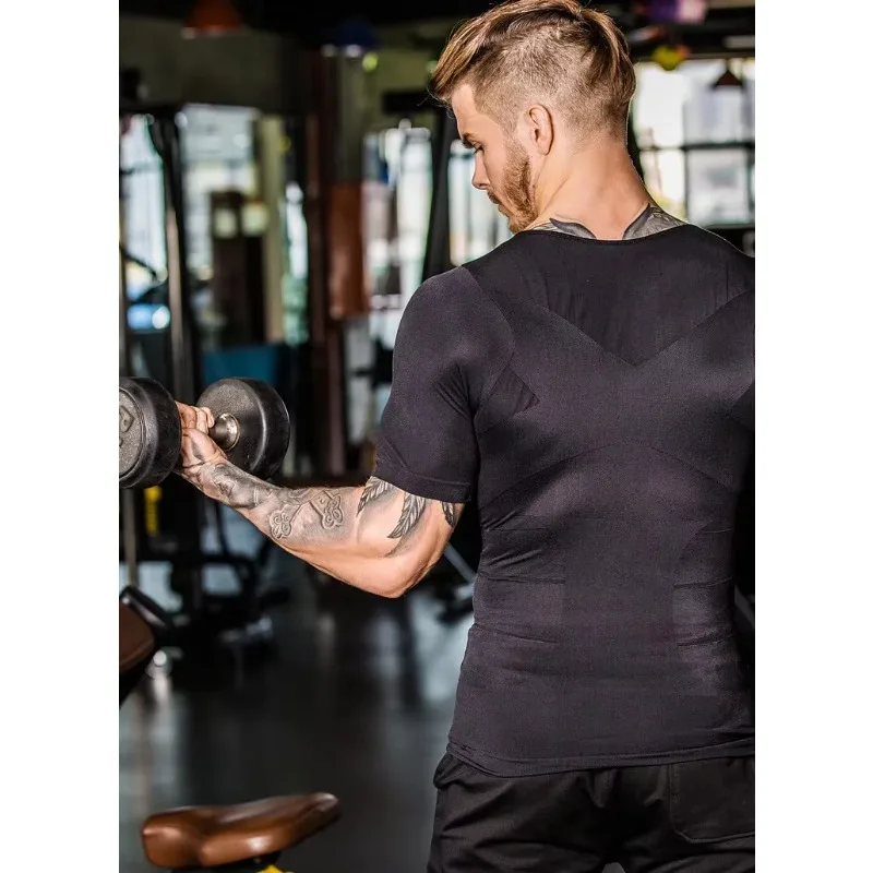 TAILONG T-Shirt De Compression Pour Homme Pour Amincir Le Corps, Débardeur, Noir, Small