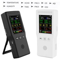 Détecteur de qualité de l'air 9 en 1 PM2.5 PM10 HCHO TVOC CO CO CO2 AQI température humidité multifonctionnel LCD moniteur numérique de qualité de l'air 1
