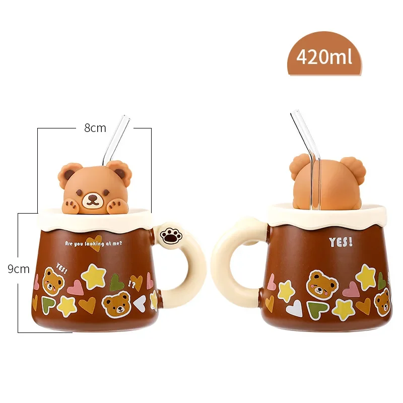 Size, Front and Rear Description Bear Mug