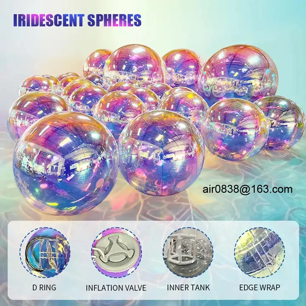 Hot Sales Giant Chrome Plated Inflatable Mirror Ball Reflective Mirror Sphere Disco Balloon For Christmas Party Decoration 2