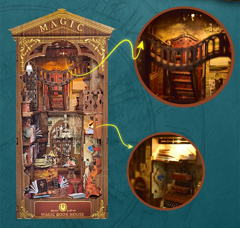 Magic Book House SQ06 DIY Wooden Book Nook