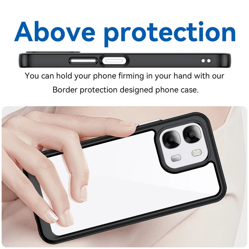 Transparent Colorful Shockproof TPU Protective Phone Case