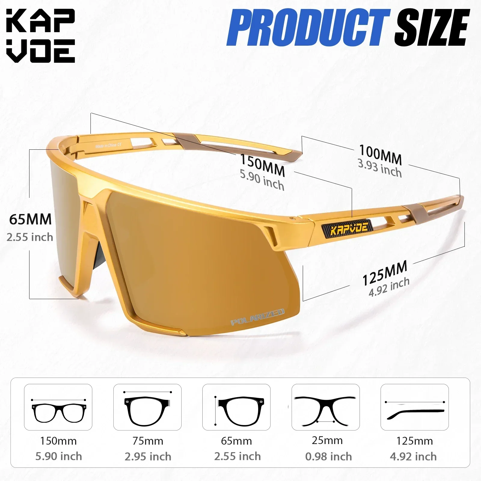 Kapvoe Cycling Polarized Sunglasses for Men Women Luxury Glasses Driving Cycling Golf Bike Glasses Fashion Shades Hiking Eyewear