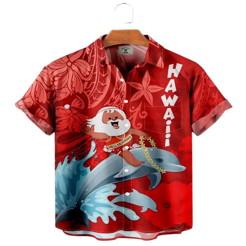 2023 new casual short-sleeved shirt Coconut 3D printed Hawaiian short-sleeved shirt explosion