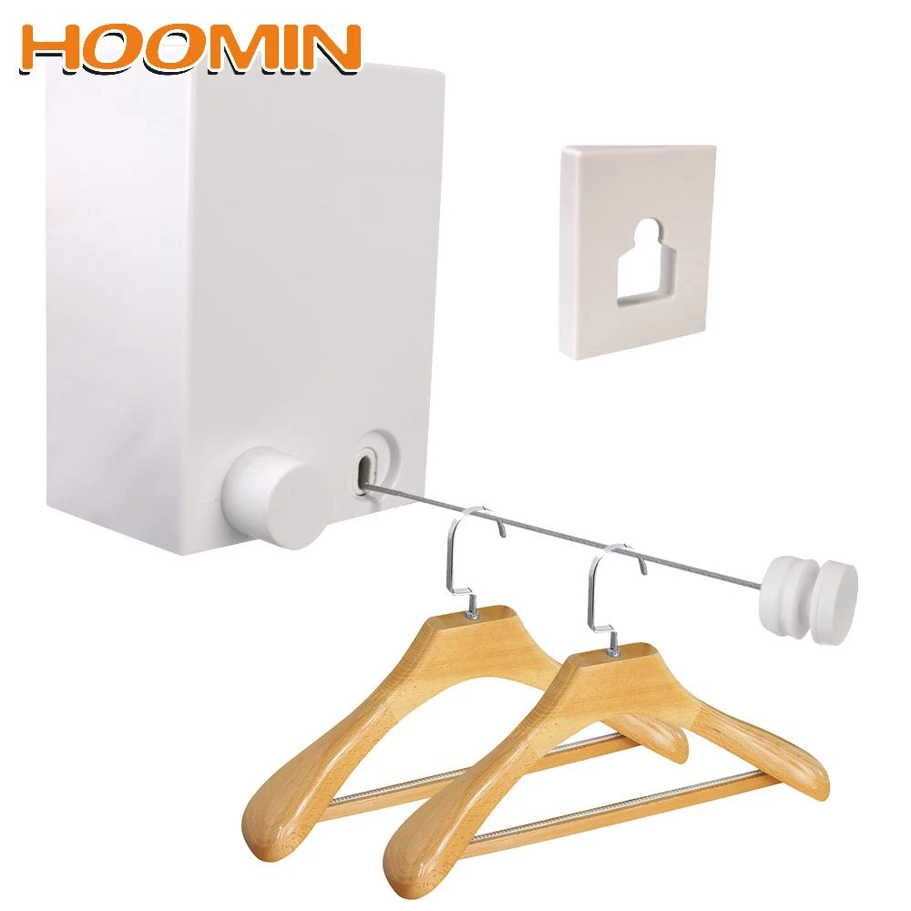 HOOMIN Balcony Invisible Drying Lines Retractable Clothesline Washing