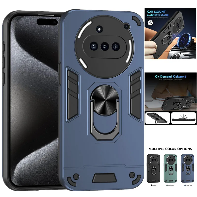 Military Armor Shockproof Case with Ring Stand Holder and Protective Cover