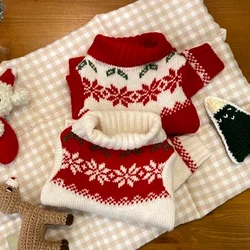 Fashion Christmas Dog Clothes Maple Leaf Dog Sweater Pet Knitwear Poodle Warm Winter Puppy Comfortable Pullover Dog Clothes