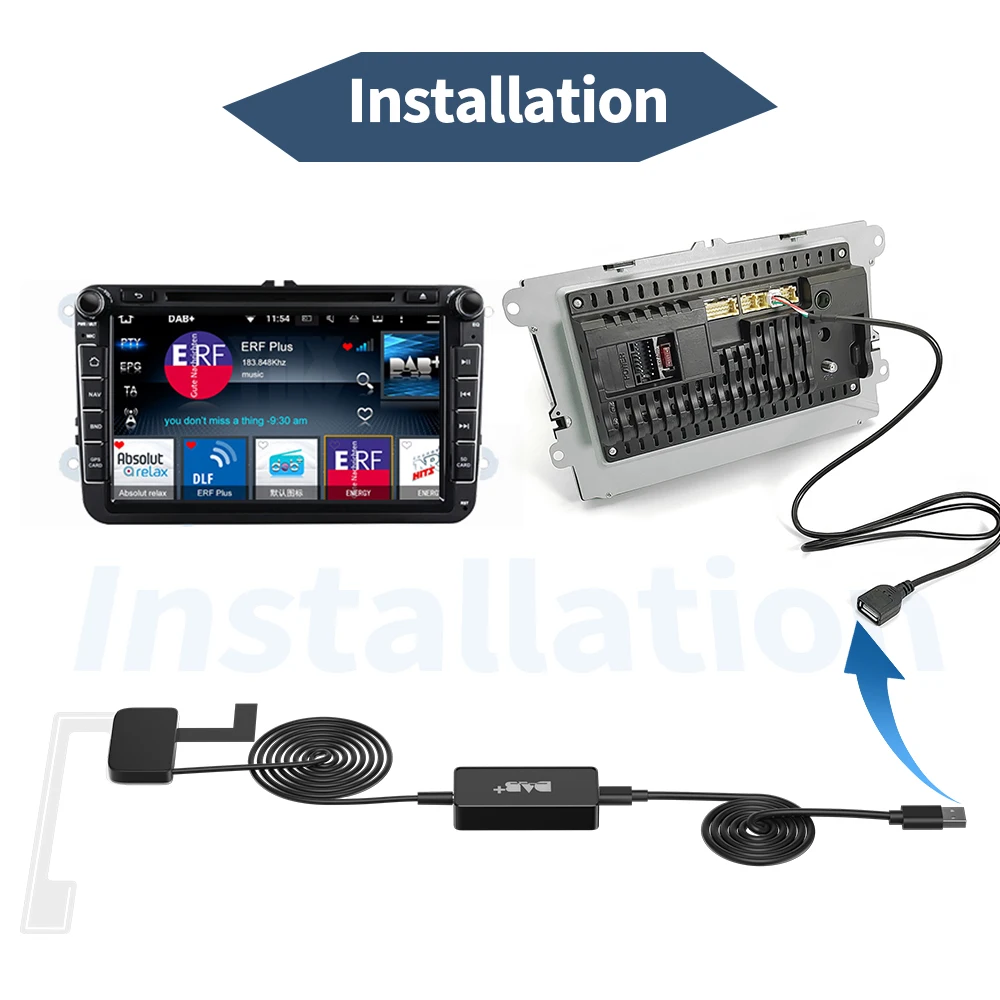 Dab digital radio Grandnavi Car DAB+ Digital Radio Box DAB+ Receiver Antenna Aerial USB Interface Portable For Android Car Radio Stereo