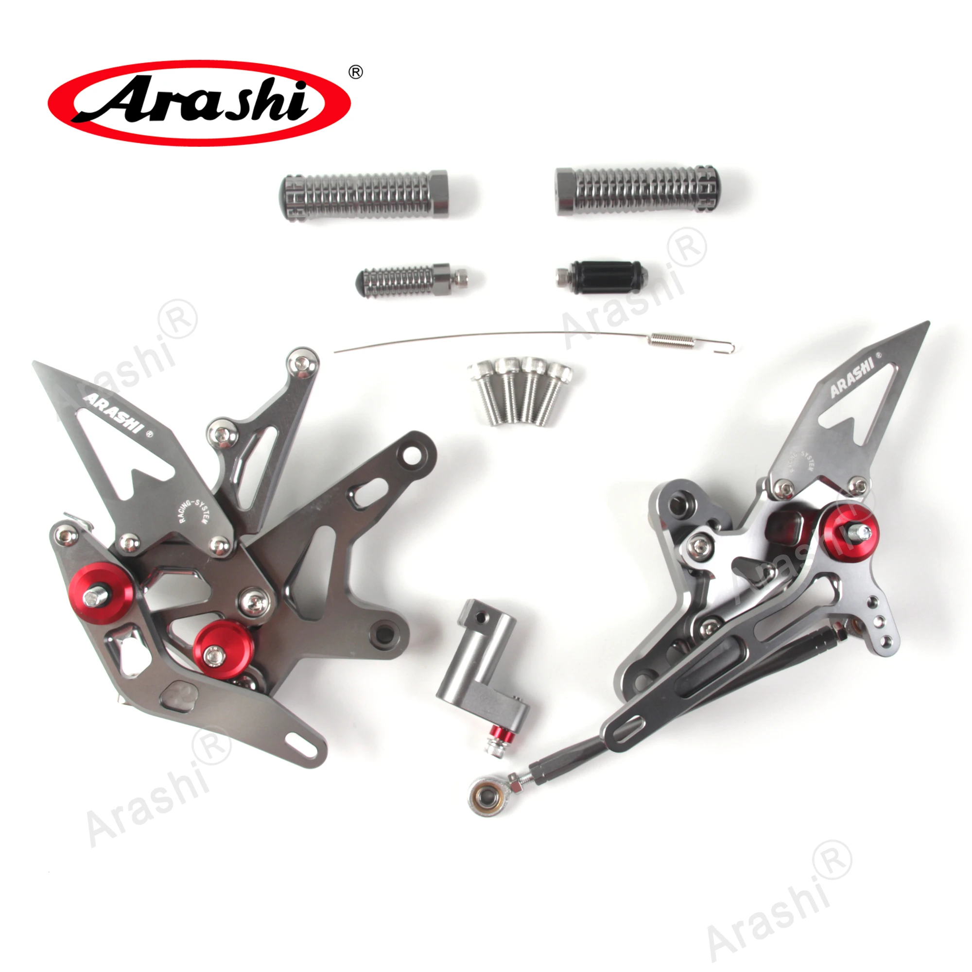 Arashi CNC Adjustable Rearset For KAWASAKI Ninja 250 2018 2019 2020 2021 2022 2023 Z250 Z 250 2019-2022 Footrest Foot Pegs