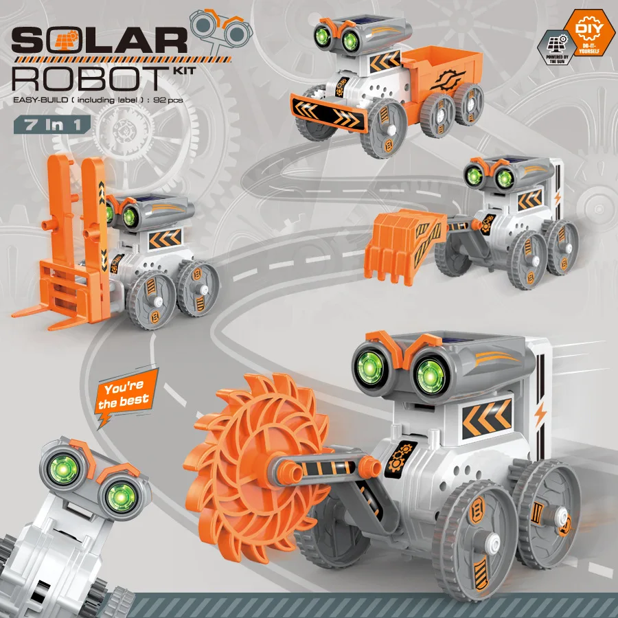 Solar Powered DIY Robot Toy Kit for Kids