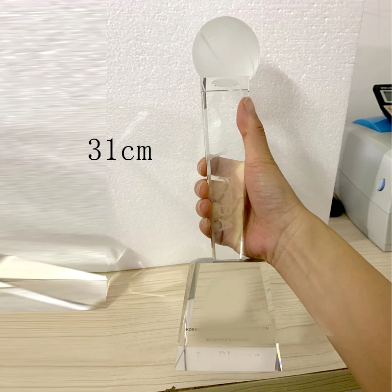Creative Custom Crystal Trophy Basketball Football Volleyball Earth Golf Cricket, Competition Awards, Company Employee Lettering