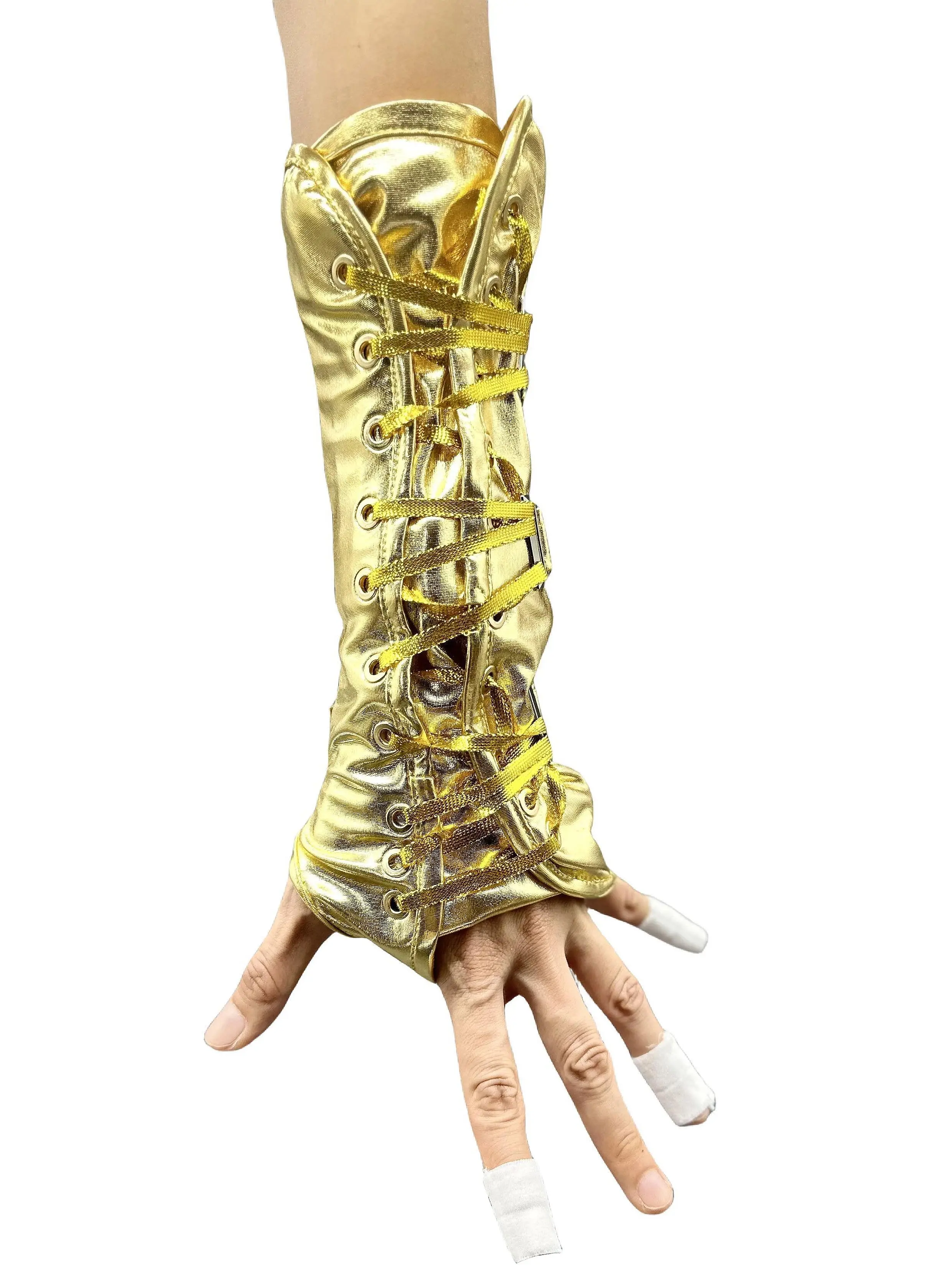 Impersonator Michael Jackson Costumes Stuff Golden Black and white ArmBrace Glove Punk Shows Imitation