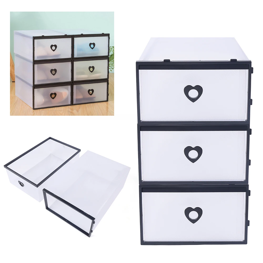 8 PCS Shoe Box Storage Shoe Organizer Plastic Cabinet High Transparent Sneakers Storage Shoes Box Dustproof Decorative Box