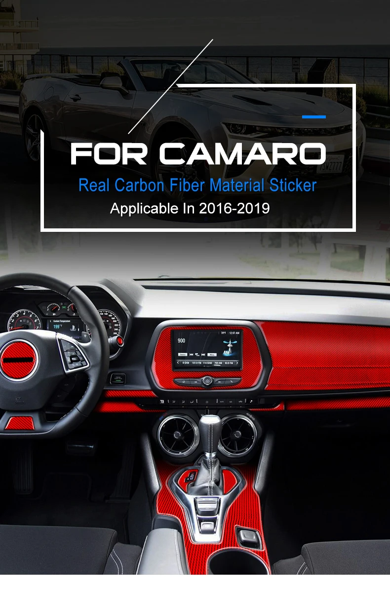 velocidade do ar para chevrolet camaro acessórios de fibra carbono auto especial interior guarnição capa adesivo estilo do carro