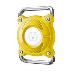 Waterproof Ultralight Airtag Holder for Pets - Protective GPS Finder Collar Cover (Yellow)