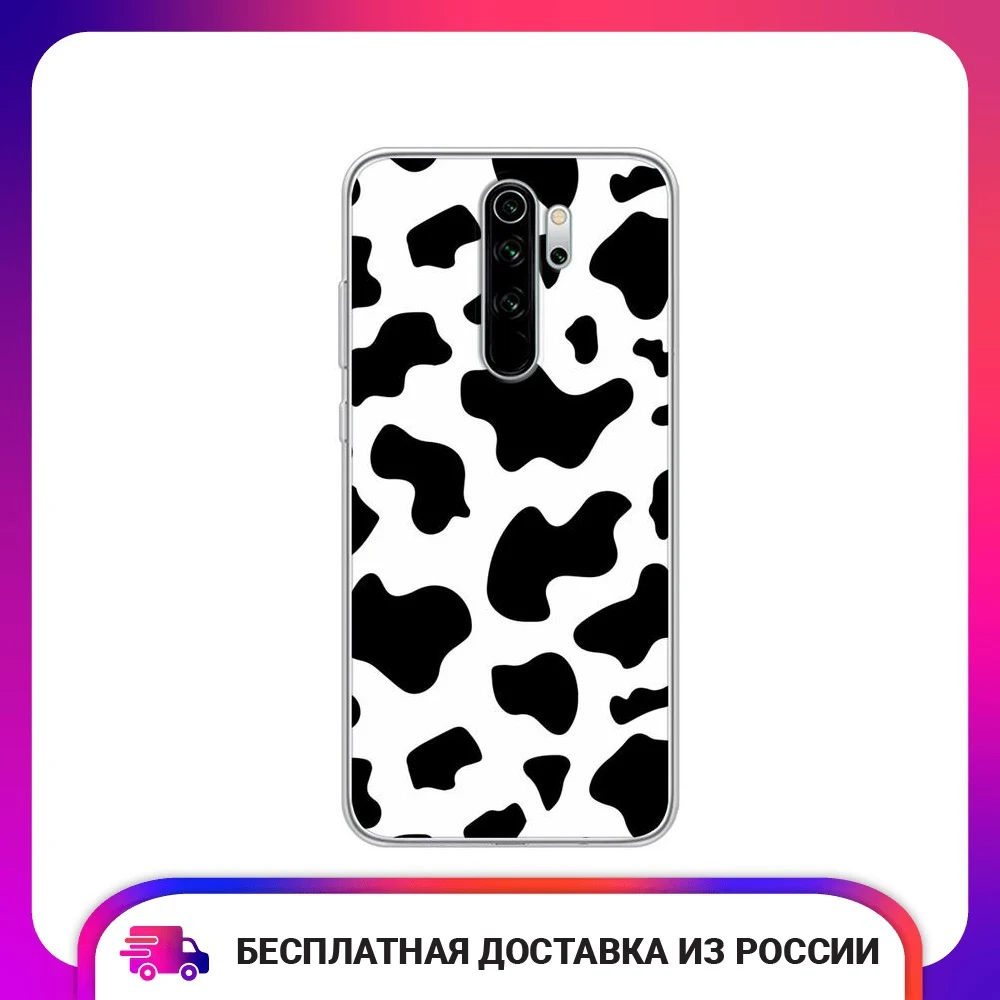 Чехол силиконовый для Xiaomi Redmi Note 8 Pro Пятна коровы защитный тонкий мягкий