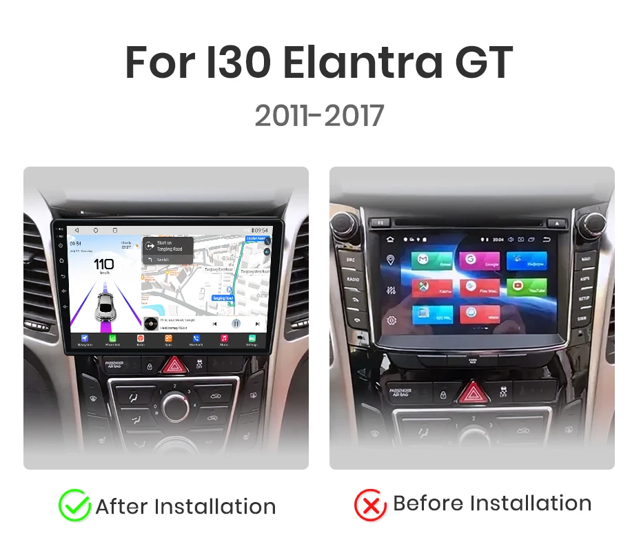Junsun Qualcomm chip 8-Core Android13 Auto Radio Für Hyundai I30 Elantra GT 2011-2017Wireless CarPlay autoradio Stereo Multimedia – Detail 4