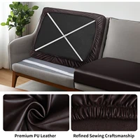 PU Leather Couch Sofa Cushion Slipcover Waterproof Elastic Chair Seat Covers Sofa Furniture Protector Slip Cover for Living Room 2