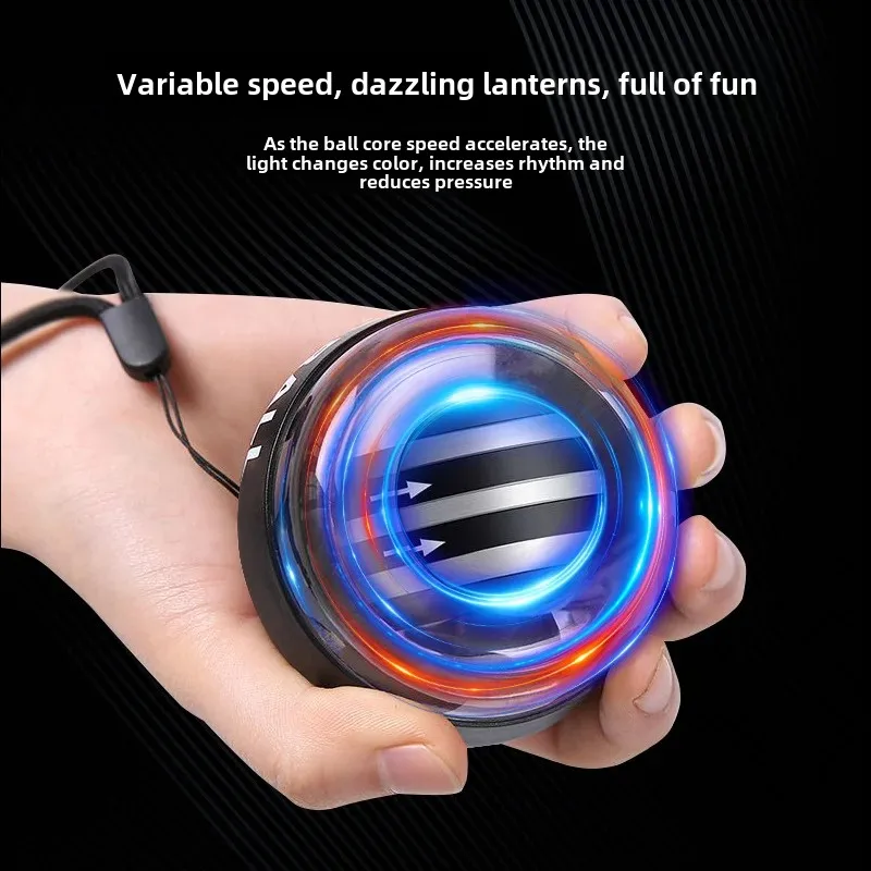 Self-Starting Glowing Silent Color Light Arm Strength Training Wrist Strengthener Stress Relief Finger Grip Trainer Ball