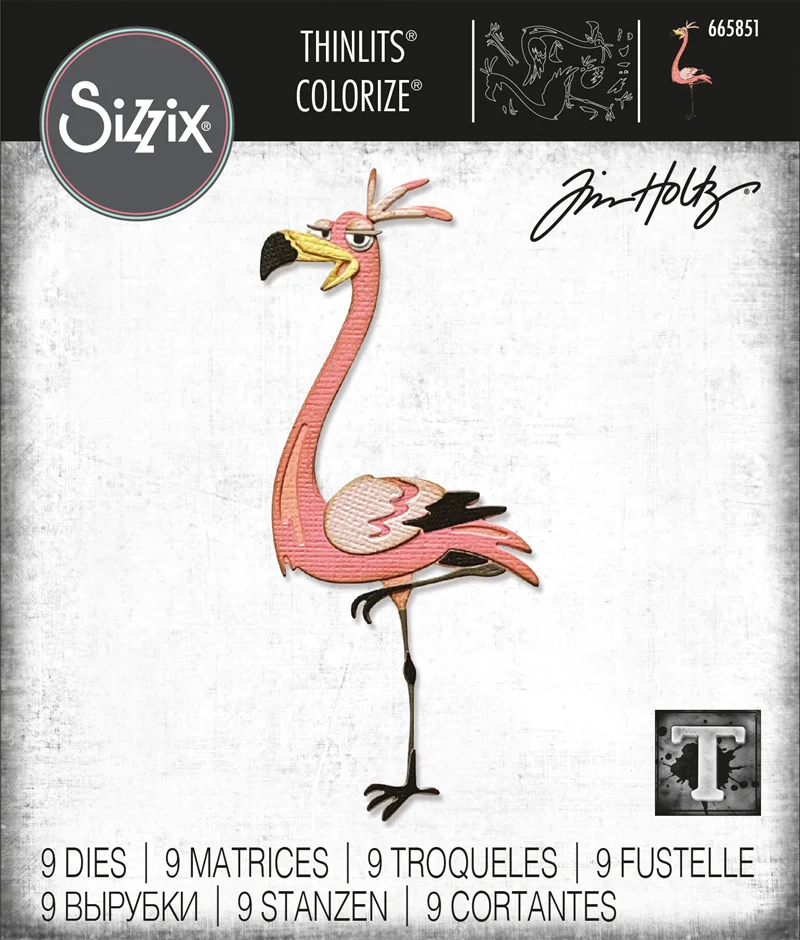 

Sizzix 665851 Thinlits Die Set 9PK - Gladys, Colorize by Tim Holtz