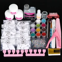 Full Acrylic Nail Kit Acrylic Powder Liquid Manicure Nail Accessories Glitter Powder Nail Decoration Drill Nail Tool Starter Kit 1