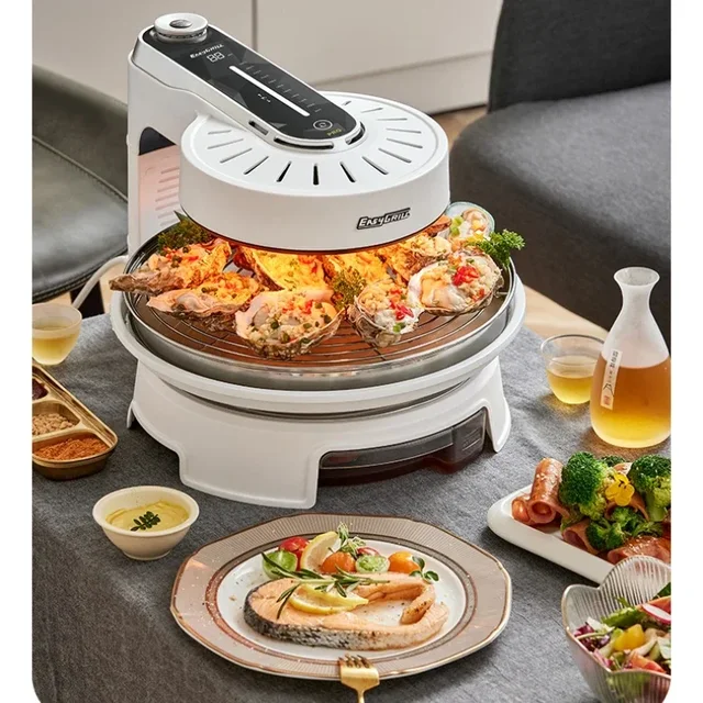 Forno elettrico senza fumi di olio Macchina per spiedini per barbecue coreana senza fumo per interni con rotazione automatica multifunzione per uso domestico 1