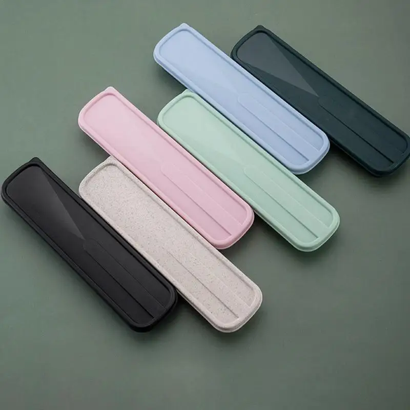 Tableware Box Portable Flip Cover Type Cutlery Case Environmentally Friendly Spoon Storage Box Drop-resistant Household Supplies