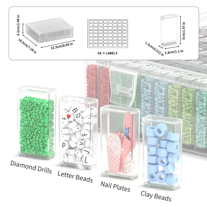 Integrated Small Storage Box Set Diamond Painting Storage Box Diamond Art Handheld Bead Box 96 Grid Painti