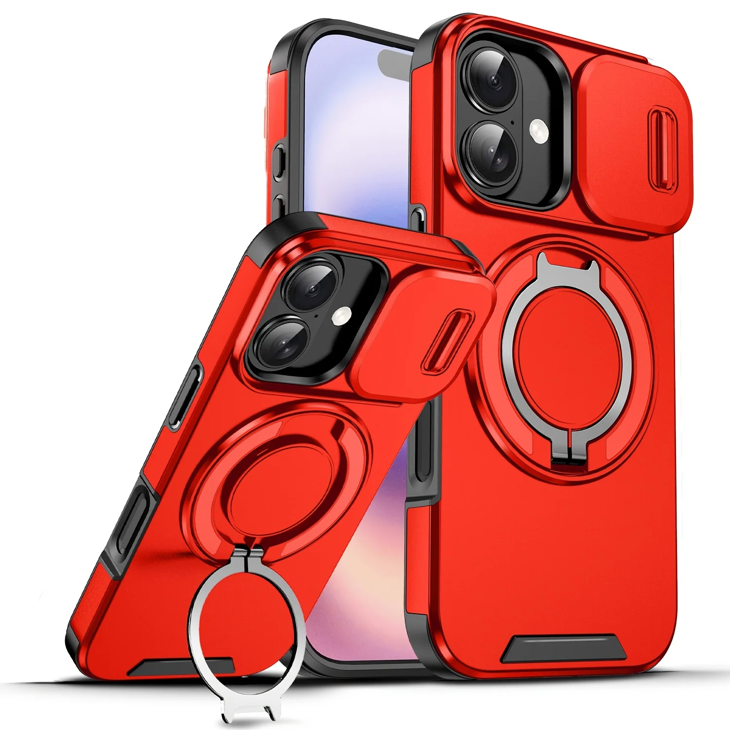 Premium Heavy Duty Armor Magnetic Bracket Case with Slide Camera Protection