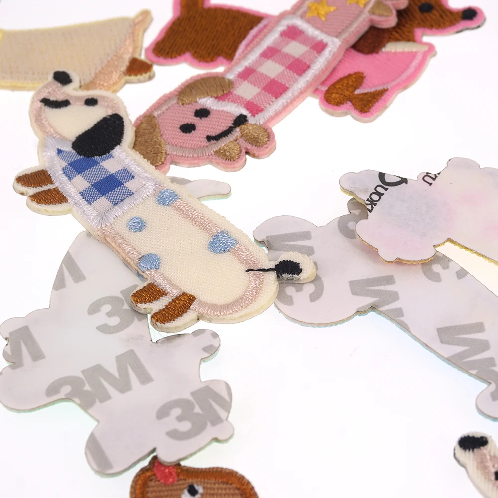 Adorable Dachshund Embroidered Self-Adhesive Patch for Clothing and Accessories