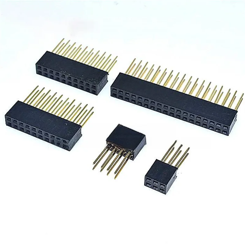 20개 2.54mm 피치 롱 핀 소켓, 확장 핀 길이 11mm, 단일/이중 행 여성 헤더, 1/2×2/3/4/5/6/8/10/15/18P