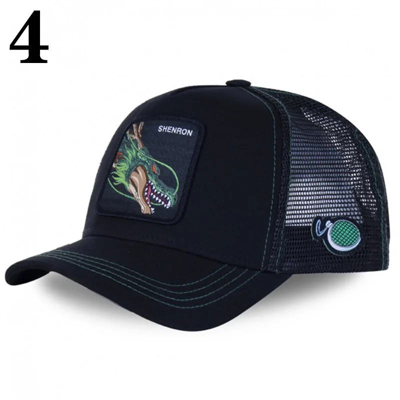 New Fashion Dragon Ball Cartoon Baseball Cap Anime Snap Cotton Baseball Cap Men's Women's Hip Hop Mesh Trucker Cap