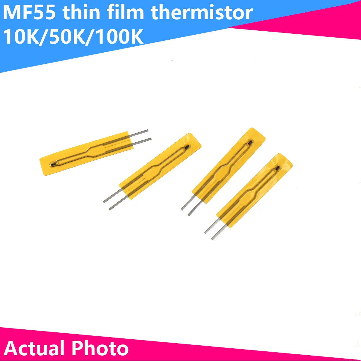 5PCS MF55 thin film thermistor NTC10K50KB3950 ultra-thin temperature sensor NTC surface temperature measurement probe rx m1616m piezoresistive array distributed flexible thin film pressure sensor cushion force sensitive tactile sensing fsr