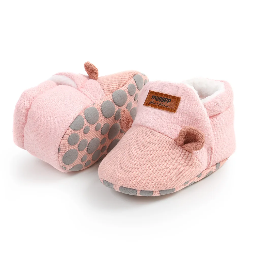0-18M Infant Baby Boys Girls Slippers Cozy Fleece Booties Soft Bottom Warm Cartoon Socks Crib Shoes