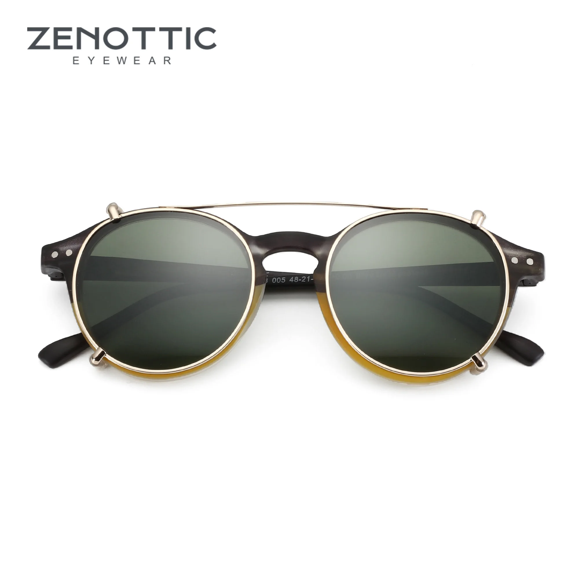 HENGOSEN Zonnebril Heren Rond Sunglasses-Men: Gepolariseerd Ronde Zonnebril Retro Metalen Frame Zonnebril Heren Dames