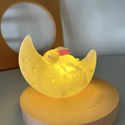Moon Rabbit Soft Glow Night Light - Cute Creative Atmosphere Lamp for Bedroom and Bedside Decor (Warm White)