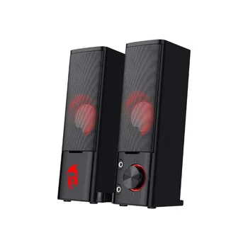 Redragon GS550 PC Gaming Speakers 2.0 Channel Desktop Computer Sound Bar  Quality Bass & Decent Red Backlit 1