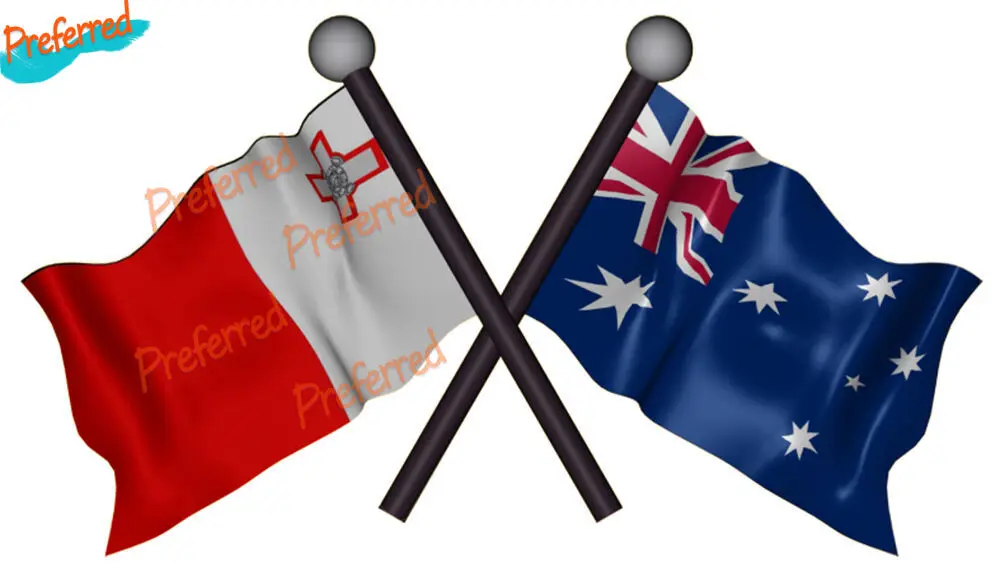 Australia Malta Flag Set Decal Size 100mm Gloss Laminated Car