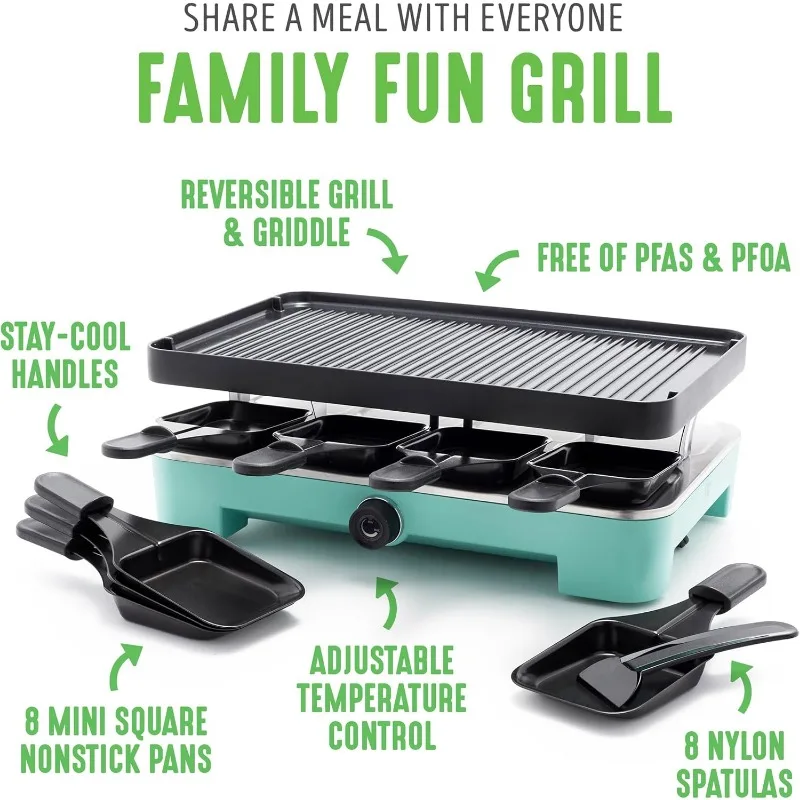 Indoor Tabletop Grill, Healthy Ceramic Nonstick, 2-in-1 Grill and Griddle,  Adjustable Temperature Control, PFAS-Free 5
