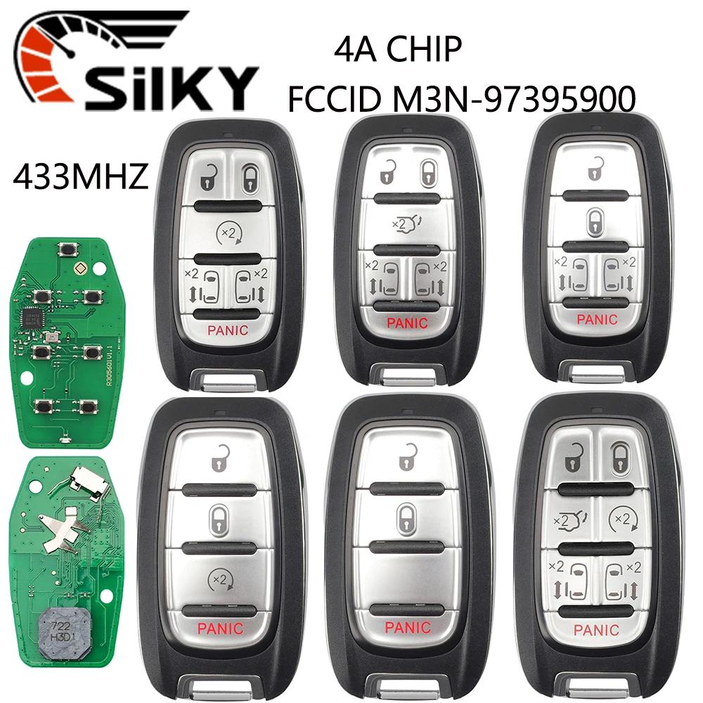 SilKY Keyless Smart Key Proximity Remote Fob 433MHz 4A Chip M3N-97395900, 68217827 AC for Chyrsler Pacifica